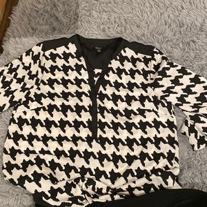 Womens houndstooth blouse